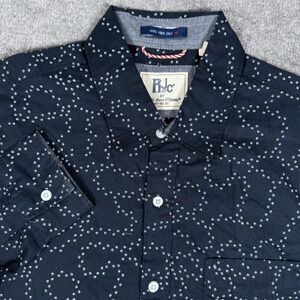 Rebel James & Charli Shirt‎ Men's Medium Blue Paw Prints Long Sleeve